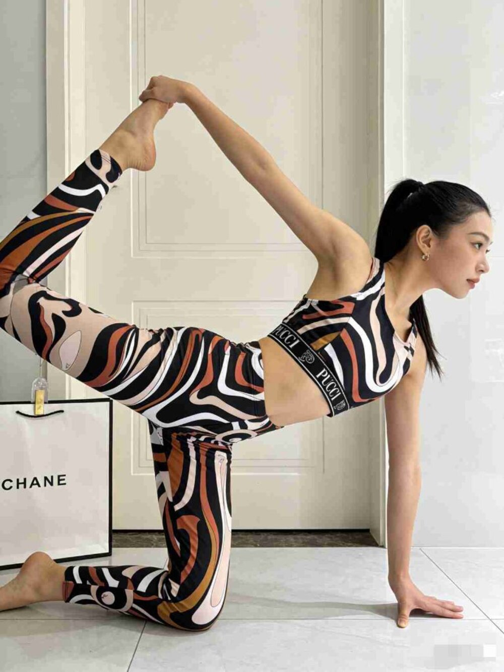 Emilio Pucci Logo Band Workout Top + Leggings